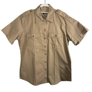 Condor Class B Tan Twill Short Sleeve Shirt Size L Utility Military Workwear